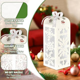 Christmas Centerpiece Table Decorations, 6Pcs Light Up White Snowflake Paper Lanterns Decorative Glitter Table Centerpiece Boxes For Winter Wonderland Christmas Holiday Party Home Decor