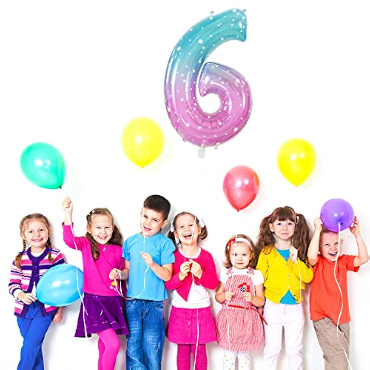 40-Inch Number 6 Foil Balloon for 6th Birthday Party Decor