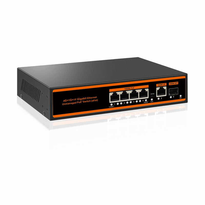 5 Port Gigabit Poe Switch,4 * 1000Mbps Poe Port+1 Uplink Gigabit Port,1 * 1000