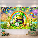St. Patrick’S Day Banner Happy St. Patrick’S Day Decorations 71X43 Inch Rainbow Shamrock Gold Coin Pot Clover March 17 Party Wall Decor Holiday Photo Backdrop Indoor Outdoor
