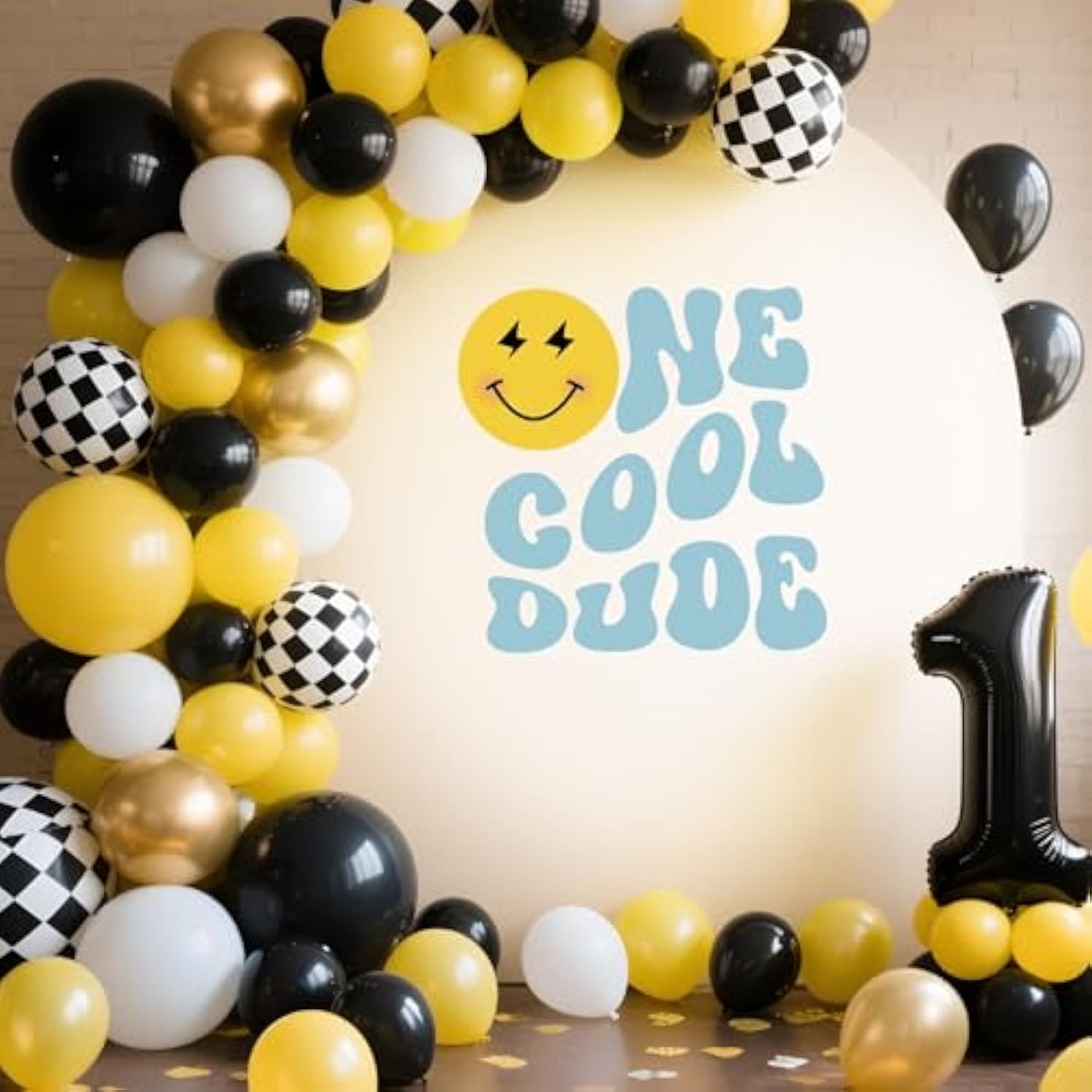 One Cool Dude 1st Birthday Decorations Banner and Wall Decals for Boys