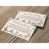 Bring A Book Insert Cards, Set Of 50, Woodland Baby Shower Games, Activities, Favors