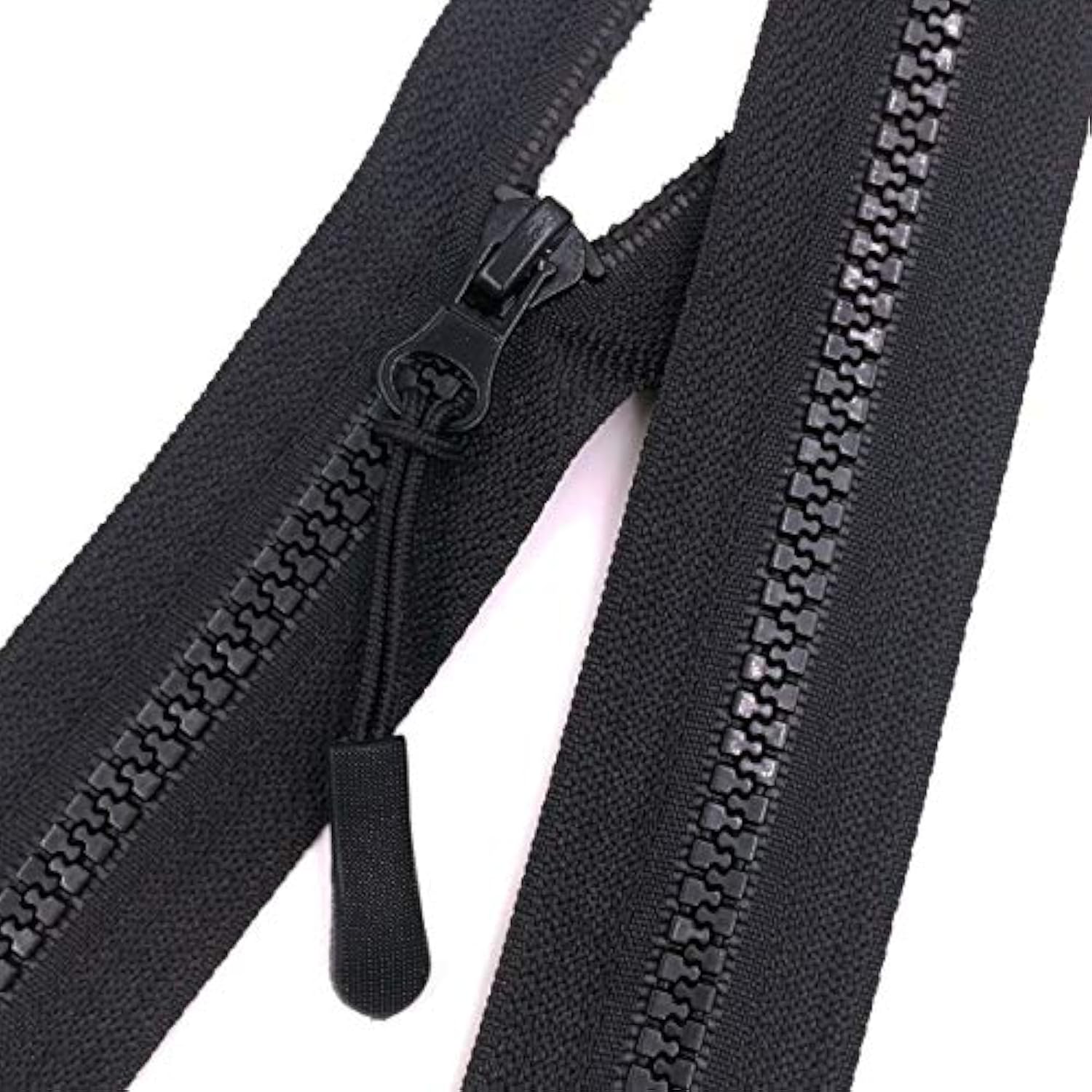 2Pcs 26Inch Separating Bottom Zipper #5 Black Plastic Jacket Zippers W