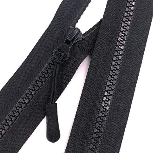 2Pcs 26Inch Separating Bottom Zipper #5 Black Plastic Jacket Zippers W