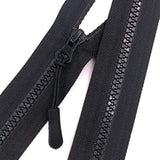 2Pcs 26Inch Separating Bottom Zipper #5 Black Plastic Jacket Zippers W