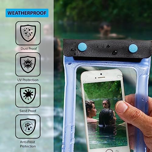 WaterSeals Triple Seal Floating Waterproof Pouch + Dry Bag for Cell Phone, Great for Kayak, Canoe, Pool, Beach