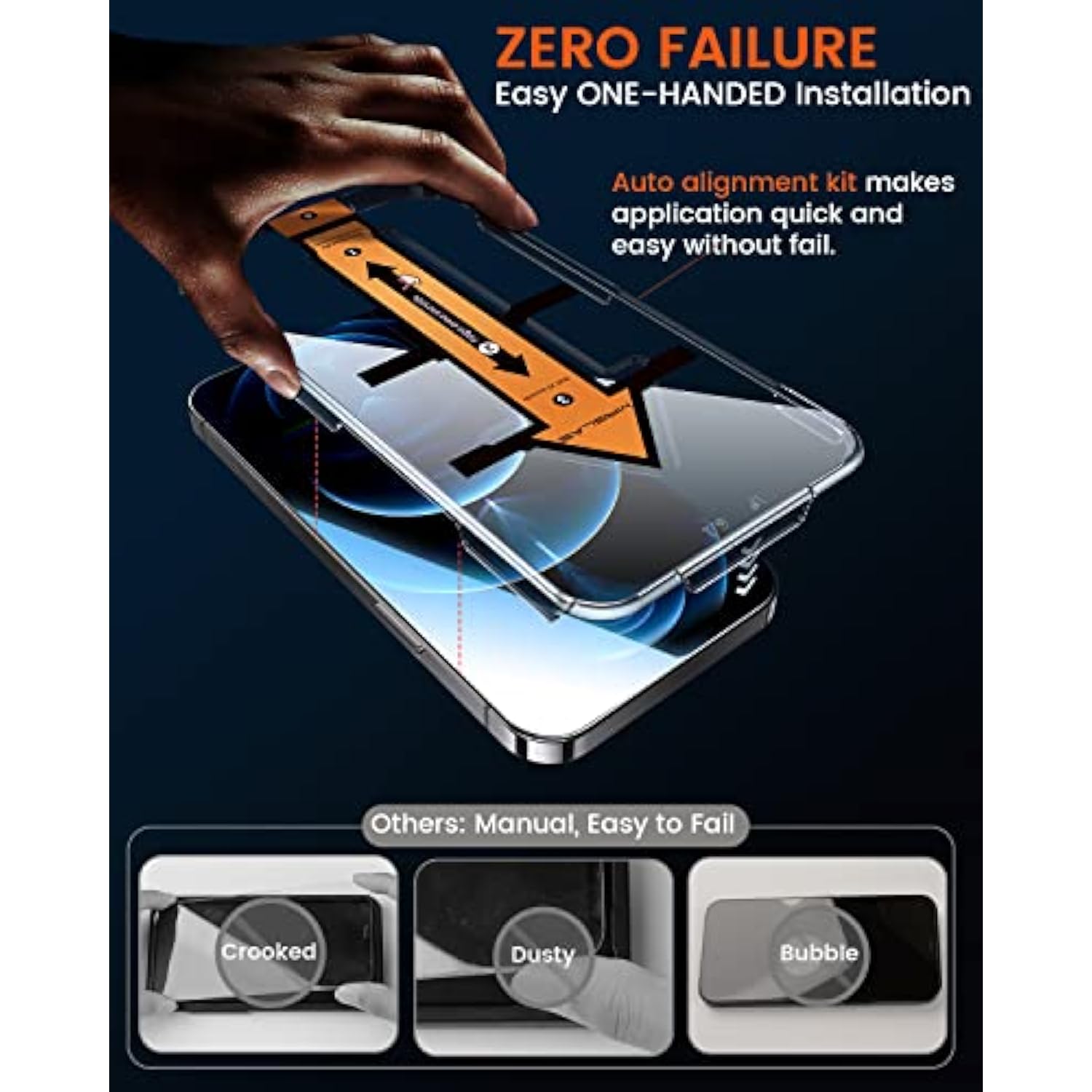 4-Pack Privacy Screen Protector For Iphone 12 Pro Max [100% Anti-Spy][9H+ Military-Grade Aerospace Glass][Auto-Alignment Kits] Shatterproof Tempered Glass Film For 12 Pro Max 6.7" Zero-Bubble