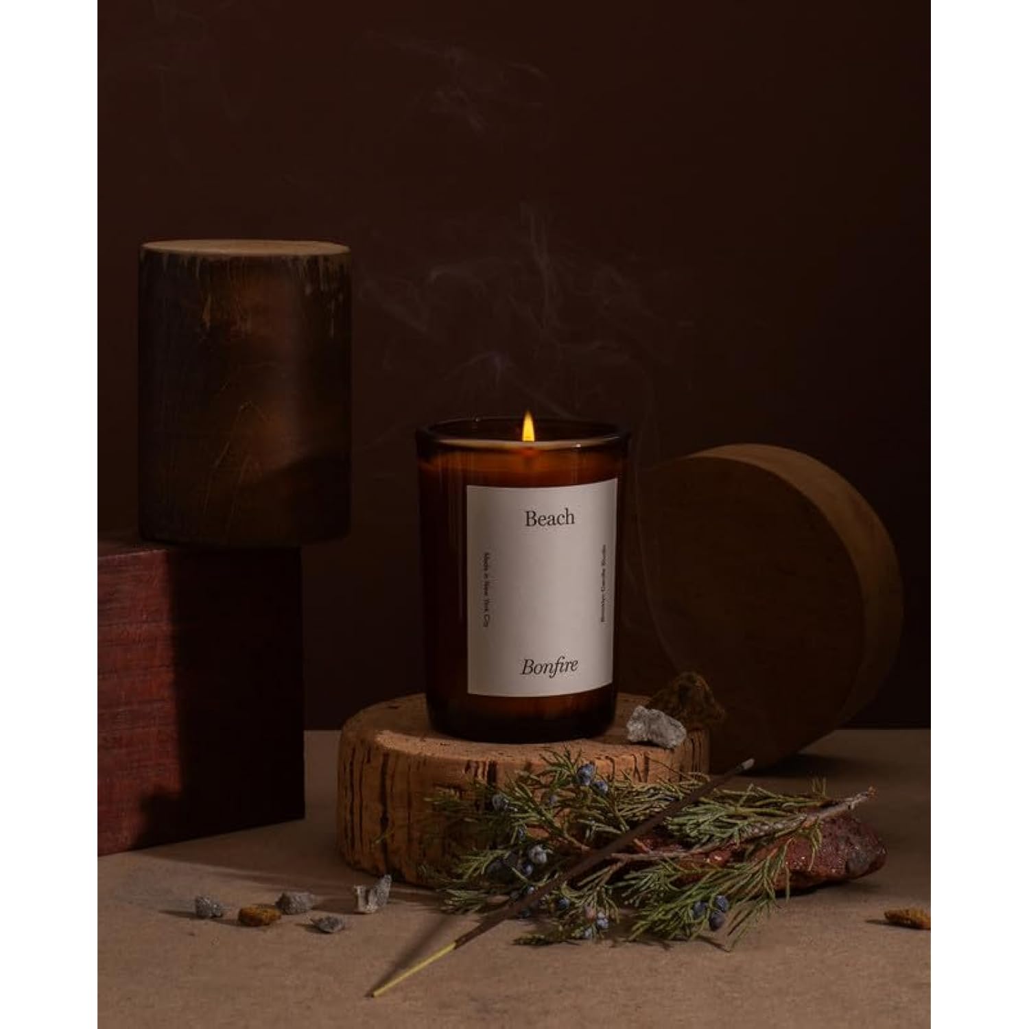 Brooklyn Candle Beach Bonfire Fall Candle - Luxury Scented Candle, Vegan Soy Wax, Autumn Aromatherapy, Hand Poured In The Usa, 50 Hour Slow Burn Time - 7Oz