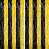 2 Pack Graduation Backdrop 3.28x7.05ft Black & Gold Foil Curtains