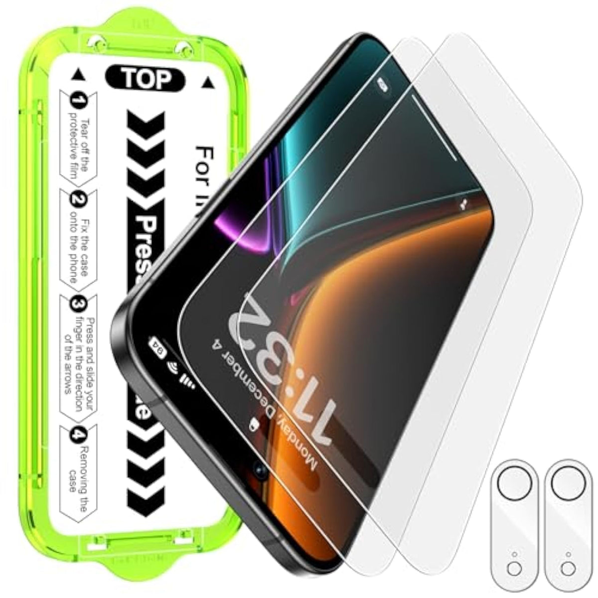 [2+2 Pack Compatible With Iphone Air Matte Glass Screen Protector [Auto-Alignment] Anti-Glare & Anti-Fingerprint,Anti-Reflection,Bubble Free, Smooth As Silk, 9H Glass Screen Cover