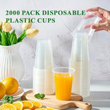 Vplus 2000 Pack 9 OZ Clear Plastic Cups, 9 Ounce Disposable Cold Water Party Drinking Cups for Wedding Thanksgiving Christmas Party