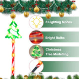 Christmas Decorations, Solar Christmas Pathway Lights Outdoor Decorations, 8 Modes Xmas Tree Candy Lights Waterproof Led Garden Stake Light For Walkway Yard Lawn Porch Holiday Decor-6 Pack