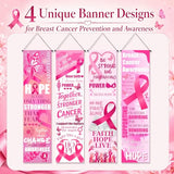 4 Pack Breast Cancer Awareness Backdrop Banner Decorations