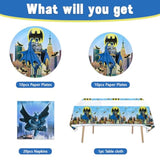 41Pcs Batmans Birthday Party Supplies Include 20 Plates, 20 Napkins Tablecloth For The Party Decoration (Green5)