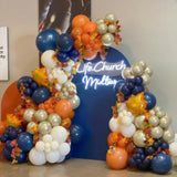 Fall Balloon Arch Kit: Burnt Orange, Navy, Gold Party Garland (129pcs)