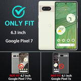 Google Pixel 7 3 in 1 Heavy Duty Shockproof Case with Tempered Glass Screen Protector Aqua Blue/Pink