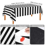 113 Pieces Black And White Striped Party Supplies Table Decorations Includes Paper Napkins Cups Plates Knives Forks Spoons Tablecloth Disposable Tableware Set For Birthday Graduation Wedding