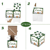 Safari Jungle Card Box - Wild Animal Collapsible Money Box Or Gift Box For Baby & Bride Shower, Birthday, Wedding Reception, Engagement Party, Graduation - 8"X8"X8" Party Favors Decorations Boxes(18)