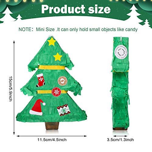 Christmas Tree Mini Pinata, Xmas Party Favors Supply, 6 x 4.7 x 1.2