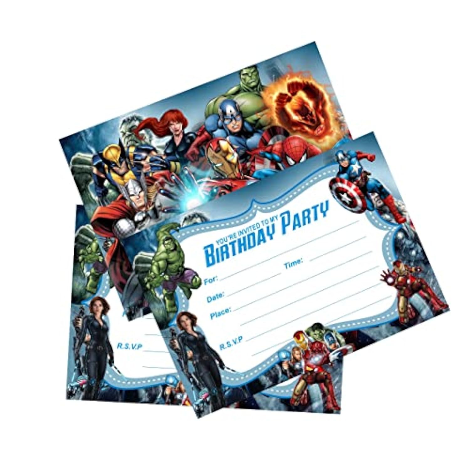 24Pcs Superhero Birthday Invitations,Superhero Party Invitations Birthday Party Supplies Decoration (Invitations24)