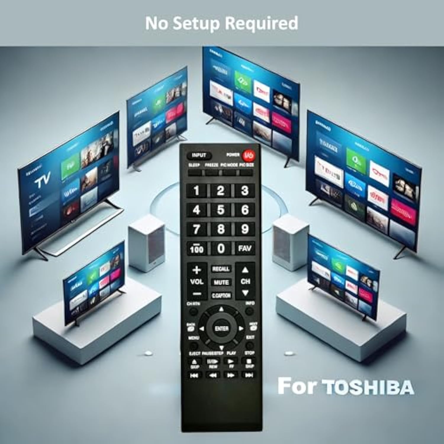 Universal Remote Control for Toshiba LCD LED HDTV 3D 4K Smart TVs