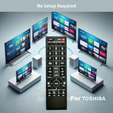 Universal Remote Control for Toshiba LCD LED HDTV 3D 4K Smart TVs