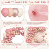 174Pcs Boho Blush Pink Balloons Arch Garland Kit, Retro Dusty Pink Balloons Nude Rose Gold Confetti For Girls Baby Shower Weddings Birthday Bachelorette Party Decorations