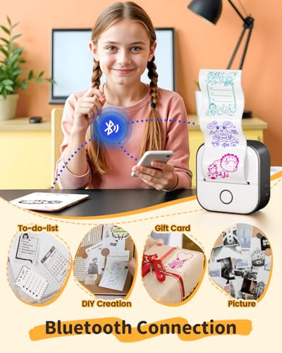 New-Gen T02 Mini Sticker Printer, Ai Generate Image, Portable Inkless Thermal Photo Printer For Diy Journaling, Memos & Photos, Pink
