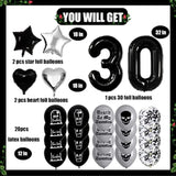 30Th Birthday Decorations Pack, Death To My 20S Party Supplies Including Birthday Banner Rip To My 20S Sash Number 30 Balloon Cake Cupcake Toppers Funeral For My Youth Funny Thirtieth Birthday Party