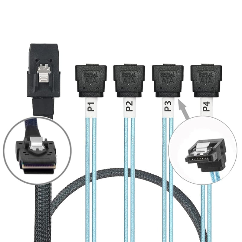 Array Disk Cable Mini Sas 36Pin (Sff-8087) To 4 Sata 7Pin Cable, Mini Sas Host