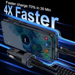 Type C Fast Car Charger For Samsung Galaxy S25 Ultra/S24/A55/A16/A15/A35/A54/S24 Ultra/S23,Iphone 16 Pro Max,Pixel 9 8,60W Dual Usb-C Car Rapid Charger Adapter+2Pack 3Ft Android Coiled Usb C Pd Cable