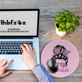 Pink Round Mouse Pad 8.6 X 8.6 Inch Funny Office Decor For Gaming Laptop With Stitched Edges Non-Slip Rubber Base,Gift For Female Dental Colleagues