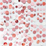 Rose Gold Party Decorations Dusty Pink Circle Dots Garland Blush Pink Hanging Paper Polka Dot Streamer For Birthday Wedding Bridal Shower Bachelorette Engagement Baby Shower Anniversary Party Supplies