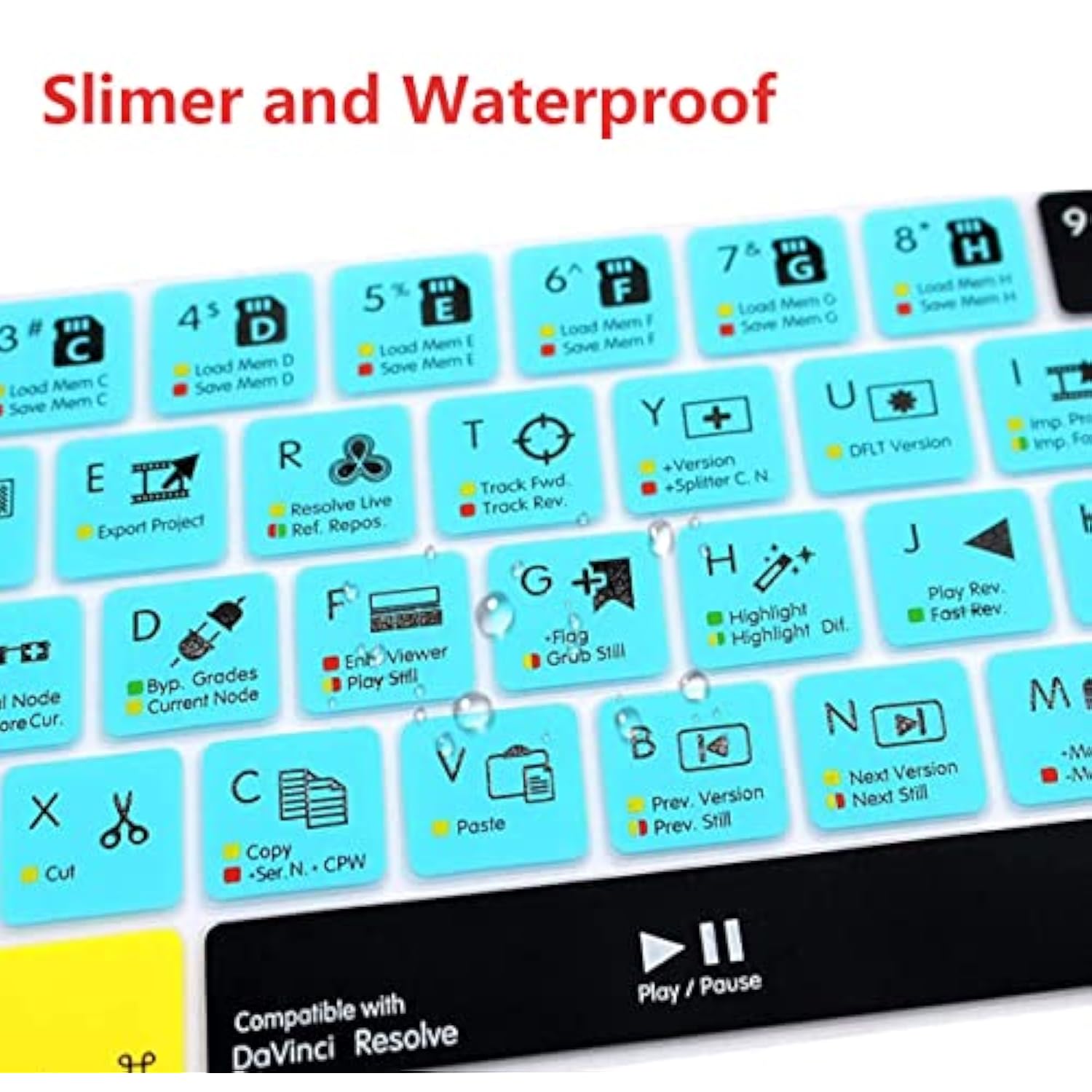 Davinci Resolve Shortcuts Keyboard Cover For Macbook Pro 14 16 M1 M2 Macbook P