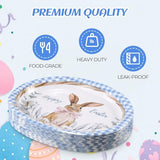 25Pcs Easter Oval Paper Plates - 10" x 12" Large Disposable Party Plates for Easter Party Supplies