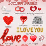 Red Valentines Day Decorations Set, Romantic Anniversary Decorations