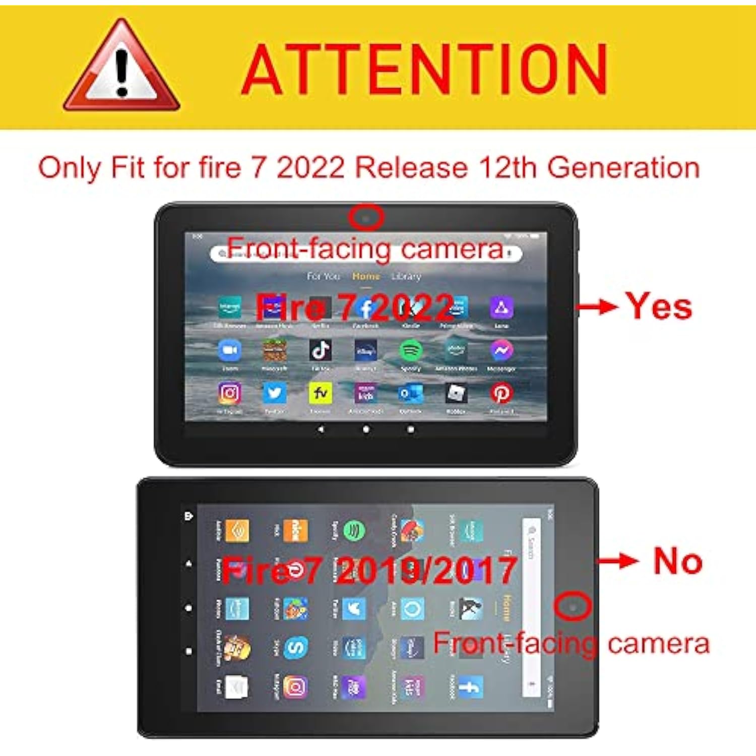 Folio Case Cover For 7Inch Fire 7 Tablet (12Th Generation, 2022 Release) Not Fit For Previous 7Th/9Th Genration (Blugaxy)