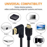 8K Hdmi Cable 2Feet, Hdmi 2.1 Cable 90 Degree Left Angle Hdmi Male To Male 8K