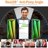 For [Samsung Galaxy S24 Ultra] Privacy Screen Protector + Camera Lens Protector, Gradient Color Anti-Spy Anti-Blue Light Full Cover Flexible Film [Not Glass], [1S Fingerprint Unlock]