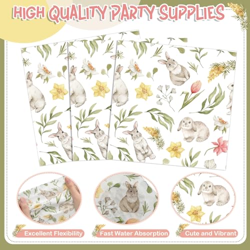 100 Pcs St. Patrick's Day Party Supplies Shamrock Green Oval Plates Napkins, Irish Lucky Clover Disposable Tableware for 50 Guests, Spring Easter Irish Theme Decoration(Easter)