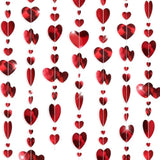 Valentines Hearts Garland No Diy 144 Red Heart Garland Pre-Strung Heart Streamer Banner Heart Banner For Valentine Anniversary Wedding Decorations