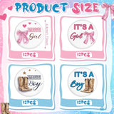 48 Pcs Boots Or Bows Gender Reveal Pins Team Boy Or Girl Pins Western Cowboy Or Cowgirl Gender Reveal Games Decorations Blue And Pink Button Baby Shower Favors For Guests Party Supplies