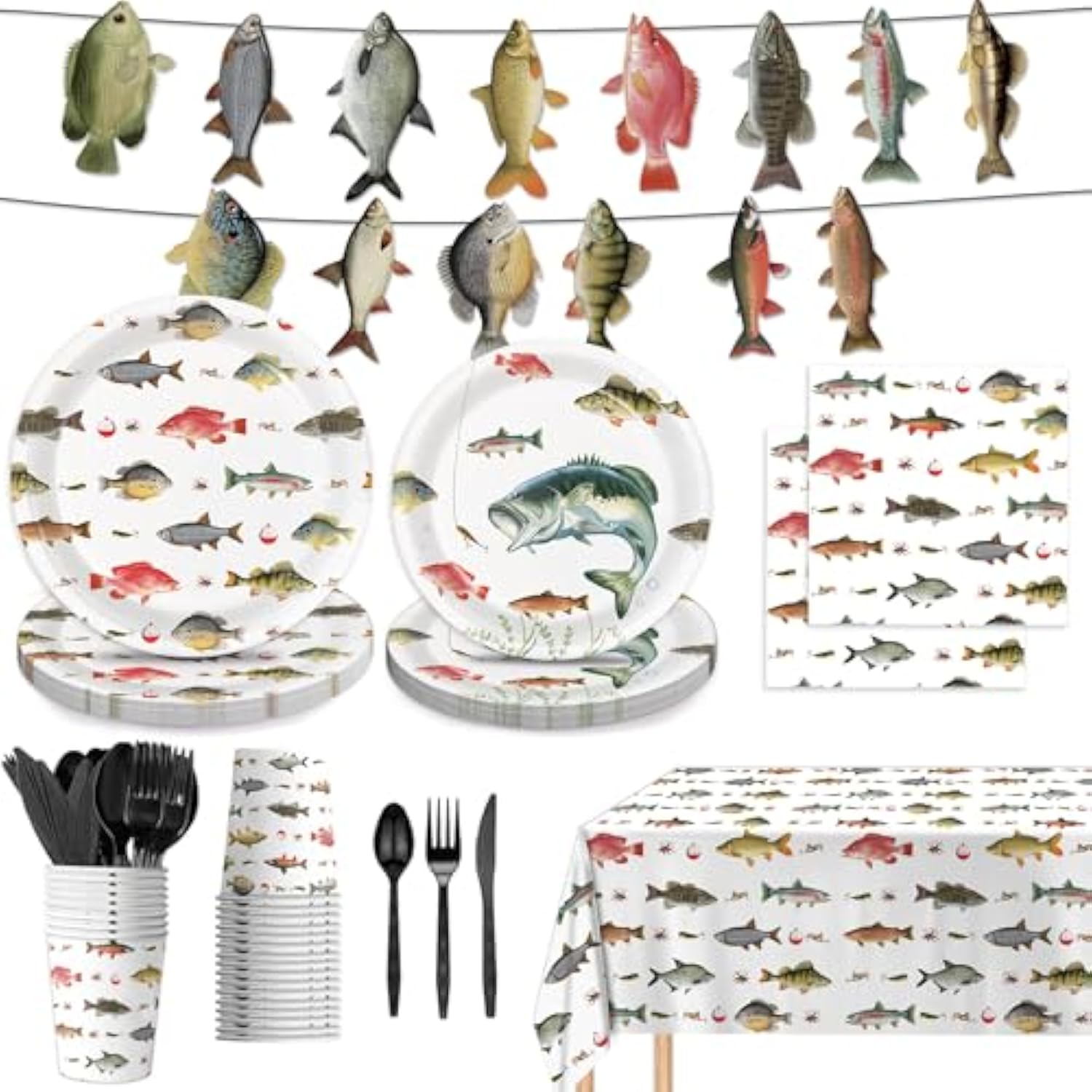 Gone Fishing Party Decor Set: 170-Piece O-Fish-Ally One Birthday