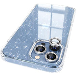 Compatible Iphone 13 Pro Max Case Cute, Women Clear Glitter Bling Sparkly Case, [3 X Diamond Camera Lens Protectors] [Non-Yellowing Shockproof Protective Cover] 6.7-Inch (Glitter Clear)