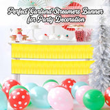 6 Pack 10 Ft Macaron Yellow Foil Fringe Garland Metallic Streamers Tinsel Banner Wall Hanging Garland Backdrop For Parade Floats, Halloween, Christmas, Thanksgiving, New Year Party Decorations