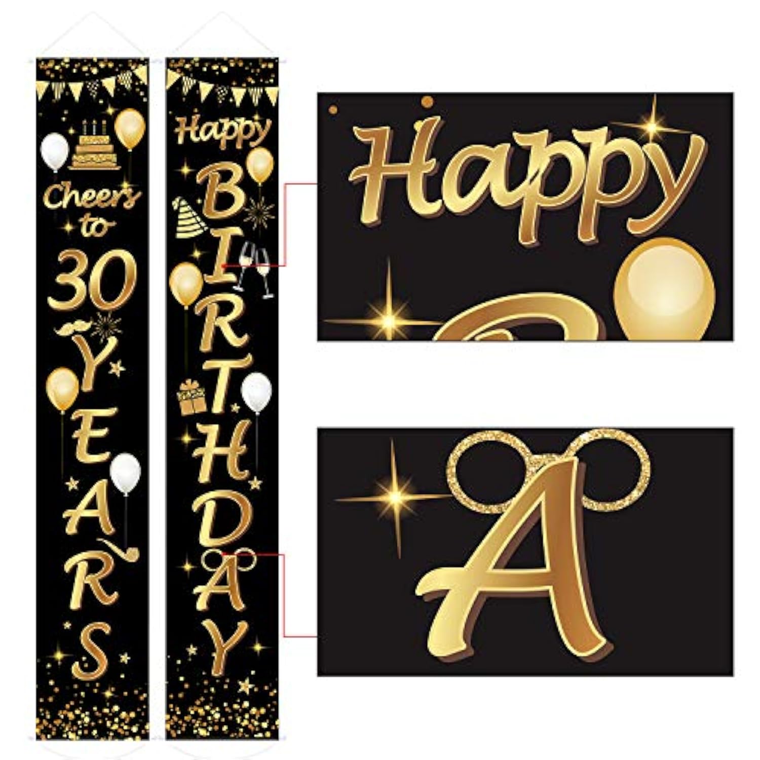2 Pieces 30Th Birthday Party Decorations Cheers To 30 Years Banner 30T