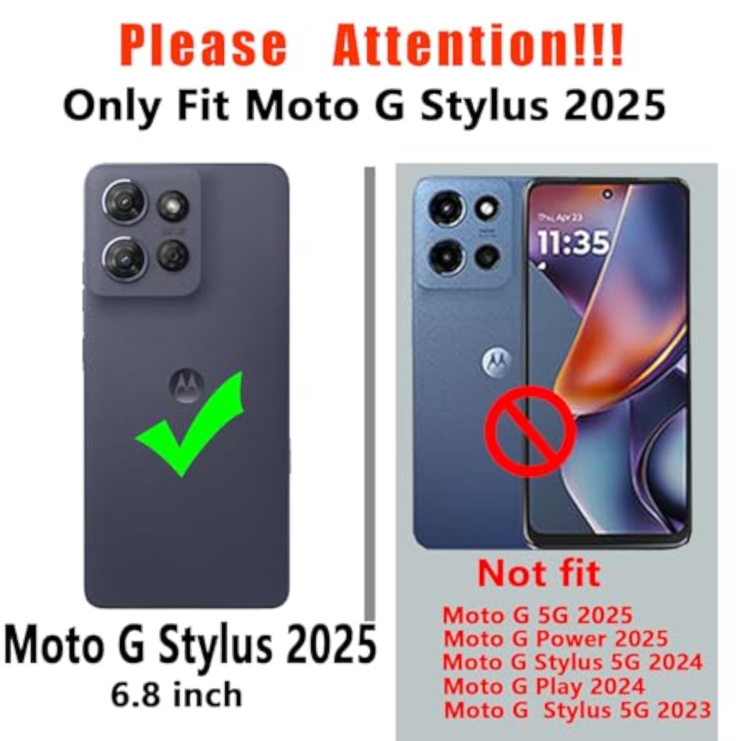 For Moto G Stylus 5G 2025 Case,[Military Grade Drop Tested] With Screen Protector,Dual Layer Protective Heavy Duty Cell Phone Cover Non-Slip Shockproof Case For Motorola G Stylus 5G 2025 (Blue)