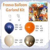 Fall Balloon Arch Kit: Burnt Orange, Navy, Gold Party Garland (129pcs)