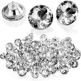 150 Pcs Rhinestone Round Buttons, 1" Crystal Upholstery Button With Me