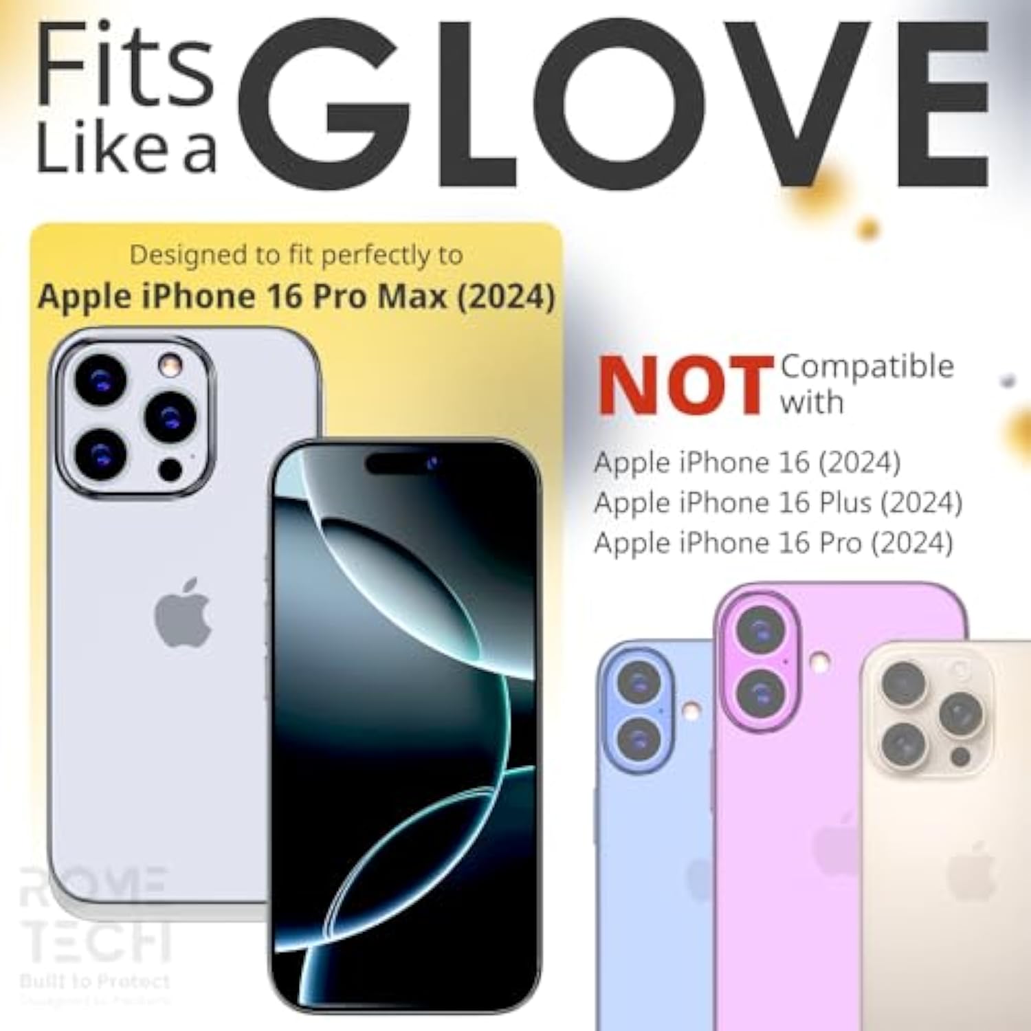 For Iphone 16 Pro Max Case With Belt Clip Holster, Screenless Protective Dual-Layer Shockproof Case For Iphone 16 Promax - Black